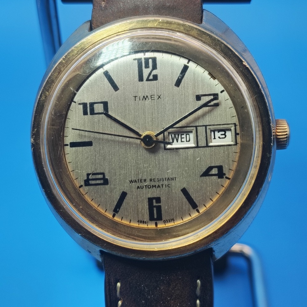 Vintage 1972 Timex Automatic 38mm Mens Dress Watch Fully Restored New strap
